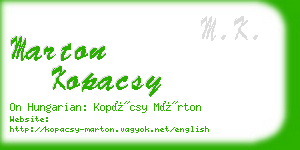 marton kopacsy business card